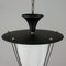 Mid-Century French Black and White Lantern with Brass Details, 1950s 6