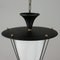 Mid-Century French Black and White Lantern with Brass Details, 1950s, Image 6