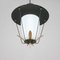 Mid-Century French Black and White Lantern with Brass Details, 1950s 7