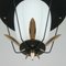 Mid-Century French Black and White Lantern with Brass Details, 1950s, Image 8