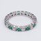 Vintage Eternelle Ring in 18K White Gold with Diamonds and Emeralds, 1970s or 1980s 2
