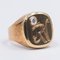 Vintage Ring in 14K Yellow Gold with Diamond of About 0.15 Ct, 1950s 2