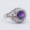 Vintage 14K White Gold Ring with Amethyst and Diamonds, 1960s 2