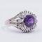 Vintage 14K White Gold Ring with Amethyst and Diamonds, 1960s, Image 2