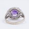 Vintage 14K White Gold Ring with Amethyst and Diamonds, 1960s, Image 4