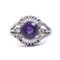 Vintage 14K White Gold Ring with Amethyst and Diamonds, 1960s 1