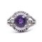 Vintage 14K White Gold Ring with Amethyst and Diamonds, 1960s, Image 1