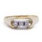 Vintage 14K Gold Ring with 3 Brilliant Cut Diamonds, 1970s 1