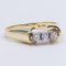 Vintage 14 Karat Goldring mit 3 Diamanten im Brillantschliff, 1970er 2