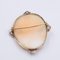 Antique 18K Gold Brooch with Cameo on Shell and Rose Cut Diamonds, 1950s 4