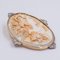 Antique 18K Gold Brooch with Cameo on Shell and Rose Cut Diamonds, 1950s 2