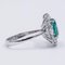 18K White Gold Daisy Ring with Central Emerald and Side Diamonds 3