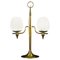 Brass and Opaline Murano Glass Table Lamp 1