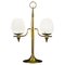 Lámpara de mesa de latón y cristal de Murano opalino, Imagen 1