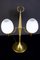 Lámpara de mesa de latón y cristal de Murano opalino, Imagen 4