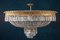 Oval Shaped Crystal and Brass Chandelier, Italy, 1940 2