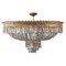 Oval Shaped Crystal and Brass Chandelier, Italy, 1940 1