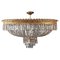 Oval Shaped Crystal and Brass Chandelier, Italy, 1940, Image 1
