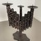 Vintage Sculptural Brutalist Metal Candleholders, France, Set of 2 11