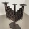 Vintage Sculptural Brutalist Metal Candleholders, France, Set of 2, Image 11