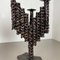 Vintage Sculptural Brutalist Metal Candleholders, France, Set of 2 13