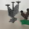 Vintage Sculptural Brutalist Metal Candleholders, France, Set of 2 20