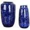 Model Blue Pottery Fat Lava Vases from Scheurich, Germany, 1970s, Set of 2 1