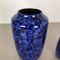 Vases Modèle Fat Lava en Poterie Bleue de Scheurich, Allemagne, 1970s, Set de 2 8