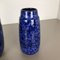 Vases Modèle Fat Lava en Poterie Bleue de Scheurich, Allemagne, 1970s, Set de 2 11