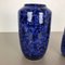 Model Blue Pottery Fat Lava Vases from Scheurich, Germany, 1970s, Set of 2 5