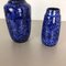 Model Blue Pottery Fat Lava Vases from Scheurich, Germany, 1970s, Set of 2 12