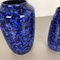 Model Blue Pottery Fat Lava Vases from Scheurich, Germany, 1970s, Set of 2 7