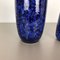 Model Blue Pottery Fat Lava Vases from Scheurich, Germany, 1970s, Set of 2 4