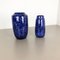 Model Blue Pottery Fat Lava Vases from Scheurich, Germany, 1970s, Set of 2 3