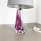 Lámpara de mesa grande de cristal rosa de Val Saint Lambert, Belgium, años 60, Imagen 16