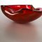 Large Murano Glass Red-Yellow Bowl Element Shell Ashtray, Italy, 1970s 9