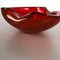 Large Murano Glass Red-Yellow Bowl Element Shell Ashtray, Italy, 1970s, Image 9