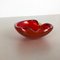 Large Murano Glass Red-Yellow Bowl Element Shell Ashtray, Italy, 1970s 2