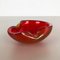 Large Murano Glass Red-Yellow Bowl Element Shell Ashtray, Italy, 1970s 3