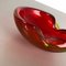 Grand Cendrier Coquillage en Verre de Murano Rouge-Jaune, Italie, 1970s 5