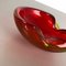 Large Murano Glass Red-Yellow Bowl Element Shell Ashtray, Italy, 1970s 5