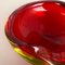 Large Murano Glass Red-Yellow Bowl Element Shell Ashtray, Italy, 1970s 6