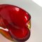 Large Murano Glass Red-Yellow Bowl Element Shell Ashtray, Italy, 1970s 10