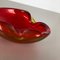 Large Murano Glass Red-Yellow Bowl Element Shell Ashtray, Italy, 1970s 8
