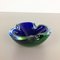Heavy Murano Glass Blue-Green Bowl Element Shell Ashtray, Italy, 1970s 3