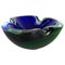Heavy Murano Glass Blue-Green Bowl Element Shell Ashtray, Italy, 1970s, Image 1