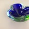 Heavy Murano Glass Blue-Green Bowl Element Shell Ashtray, Italy, 1970s, Image 4