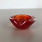 Large Murano Glass Sommerso Bowl Element Shell Ashtray Murano, Italy, 1970s 2