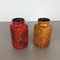 Jura 282-20 Pottery Fat Lava Vases from Scheurich, Germany 1970s, Set of 2 3