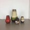 Vintage Pottery Fat Lava Vienna Vases from Scheurich, Germany, Set of 4 2